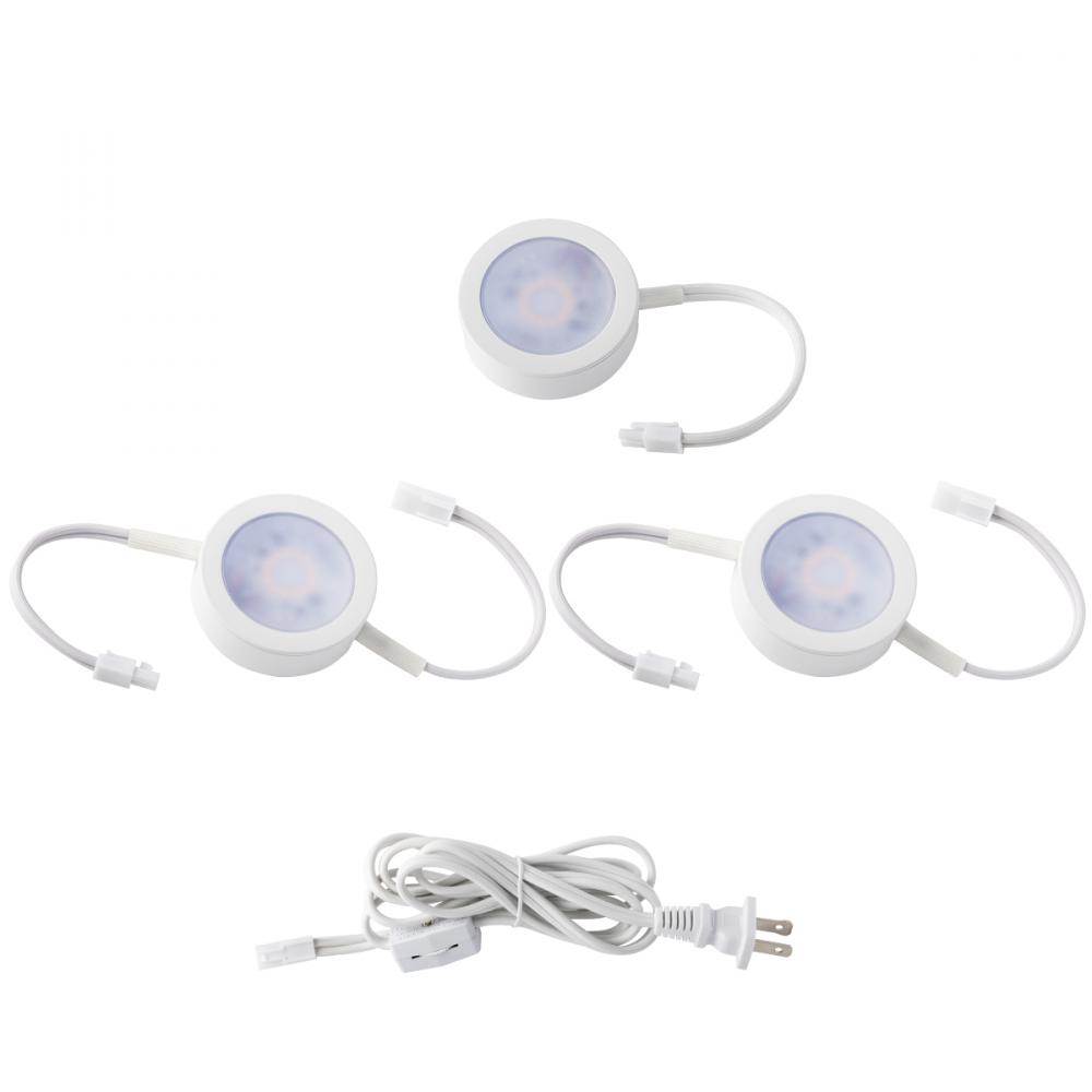 Puck Light Kit- 2 Double Wire Lights, 1 Single Wire Lights, and Cord