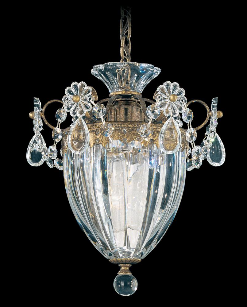 Bagatelle 1 Light 120V Mini Pendant in Polished Silver with Clear Heritage Handcut Crystal