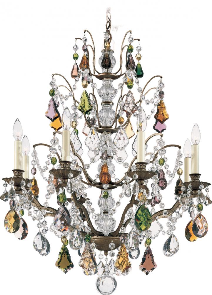 Bordeaux 8 Light 120V Chandelier in Heirloom Bronze with Clear Heritage Handcut Crystal