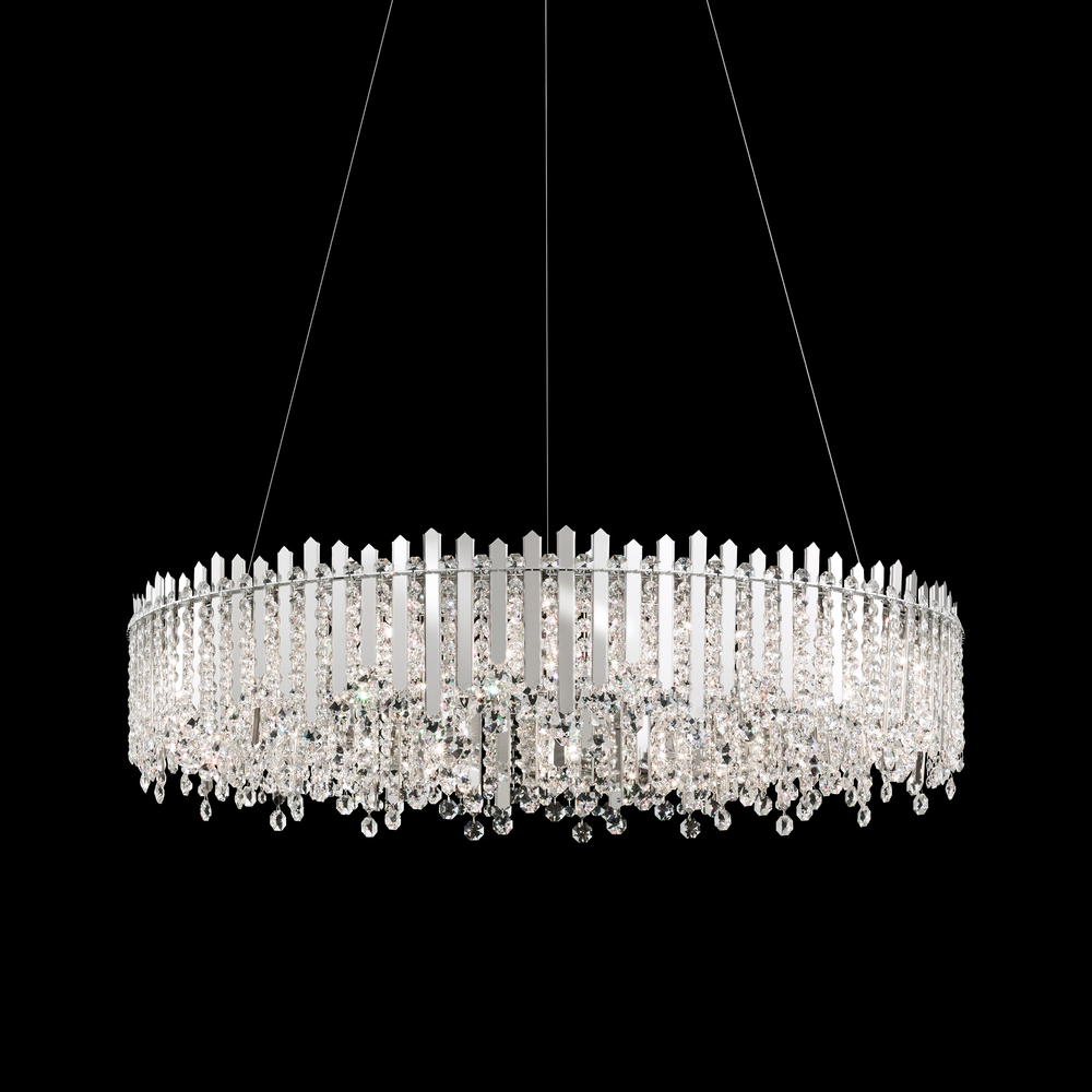 Chatter 18 Light 120V Pendant in Polished Stainless Steel with Clear Optic Crystal