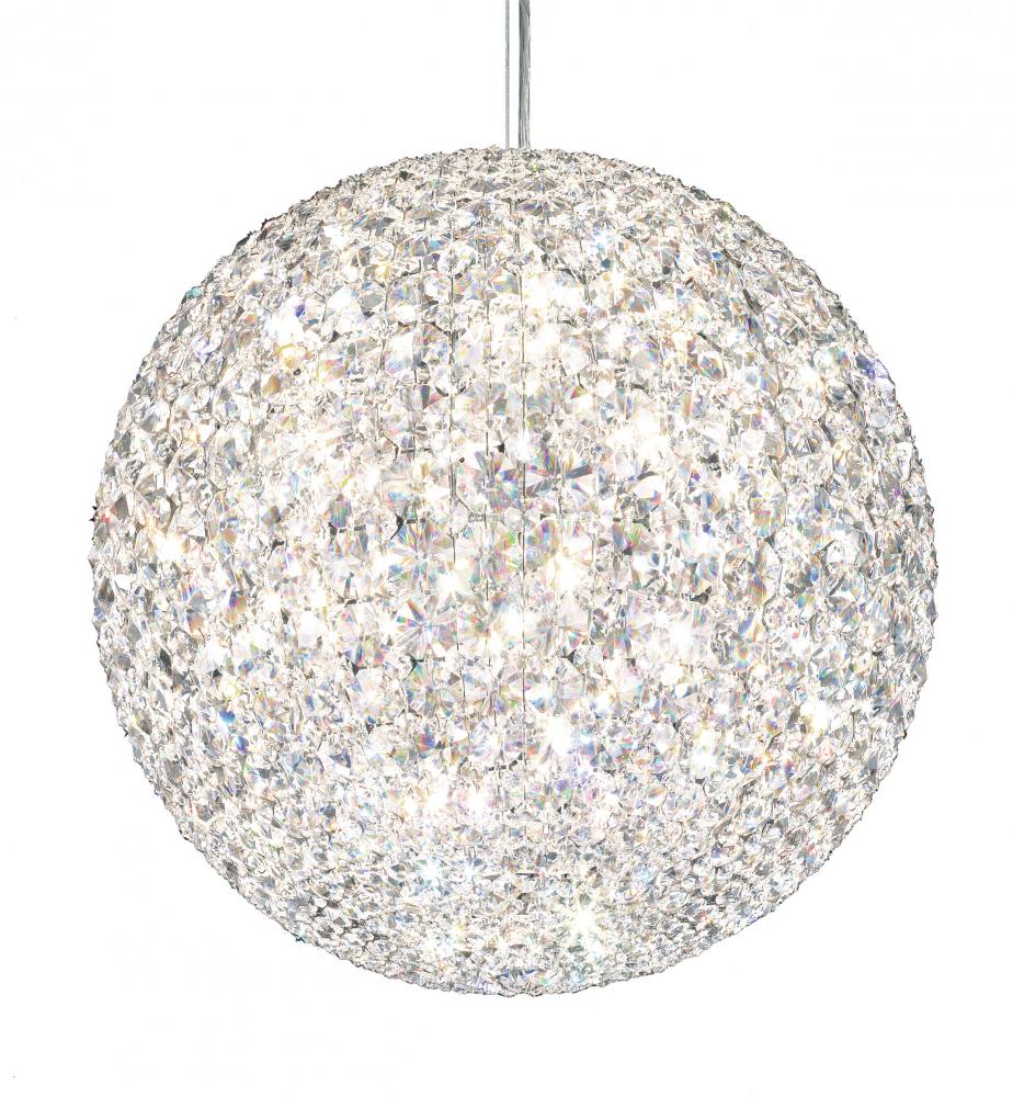 Da Vinci 18 Light 120V Pendant in Polished Stainless Steel with Clear Optic Crystal