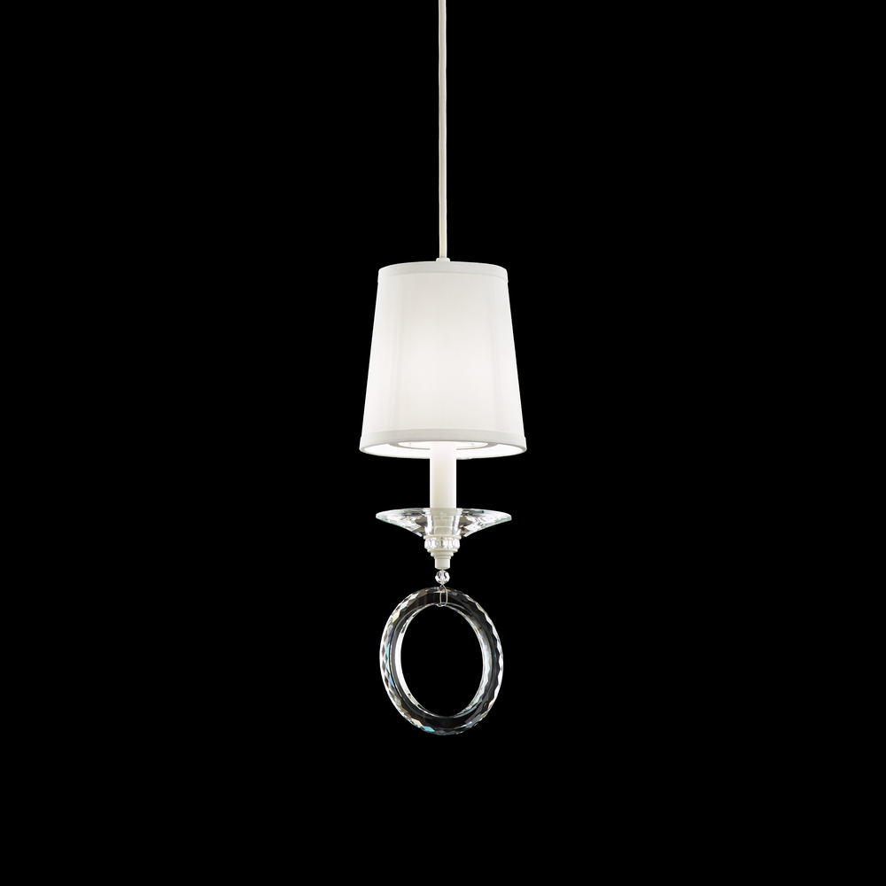Emilea 1 Light 120V Mini Pendant in Antique Silver with Clear Optic Crystal