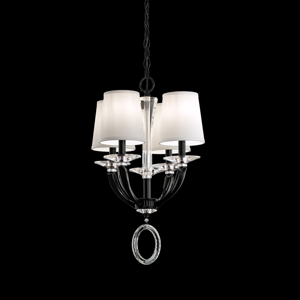 Emilea 4 Light 120V Mini Pendant in Antique Silver with Clear Optic Crystal