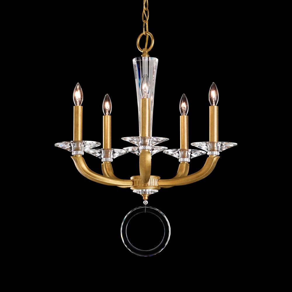 Emilea 5 Light 120V Chandelier in Etruscan Gold with Clear Optic Crystal