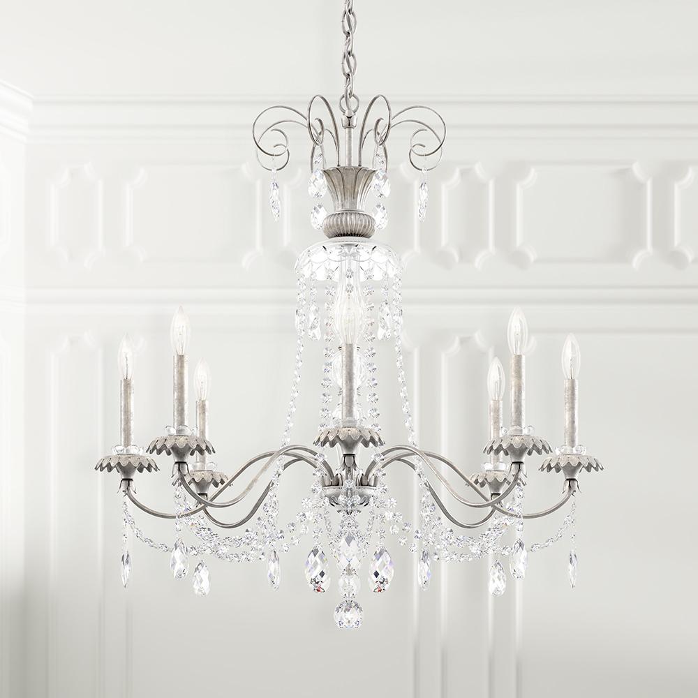 Helenia 8 Light Chandelier in Heirloom Silver with Clear Heritage Crystal
