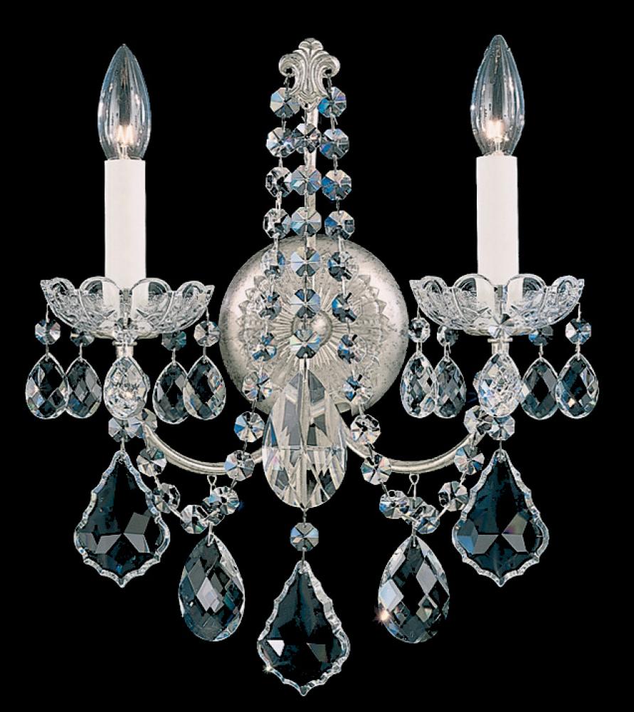 New Orleans 2 Light 120V Wall Sconce in Polished Silver with Clear Heritage Handcut Crystal