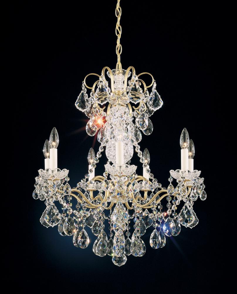 New Orleans 7 Light 120V Chandelier in Heirloom Gold with Clear Crystals from Swarovski