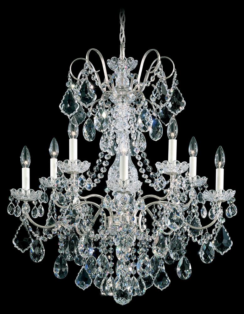New Orleans 10 Light 120V Chandelier in Antique Silver with Clear Heritage Handcut Crystal