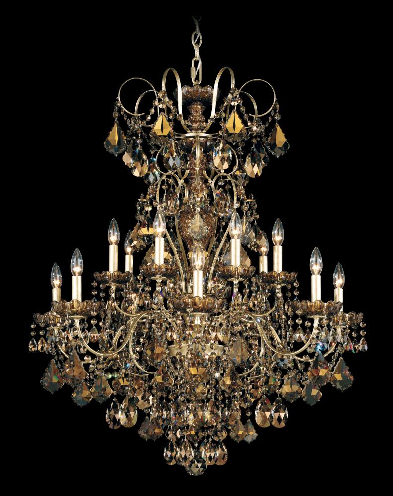 New Orleans 14 Light 120V Chandelier in Antique Silver with Clear Heritage Handcut Crystal