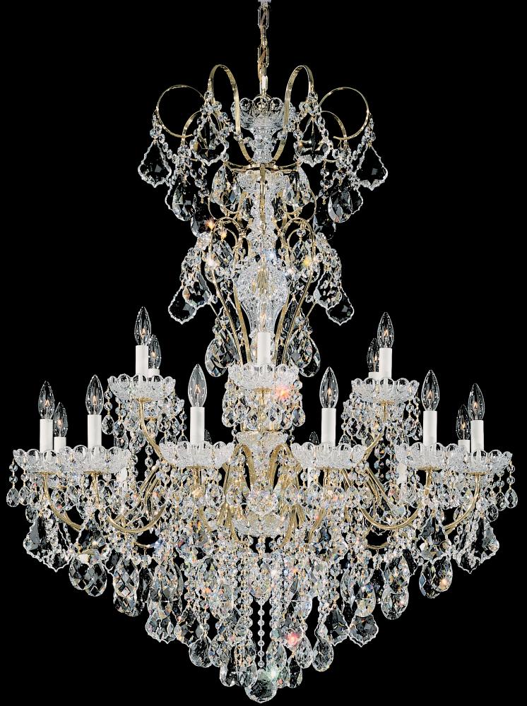 New Orleans 18 Light 120V Chandelier in Polished Silver with Clear Heritage Handcut Crystal