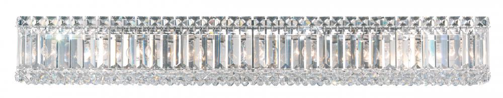 Quantum 9 Light 120V Bath Vanity & Wall Light in Polished Stainless Steel with Clear Crystals from