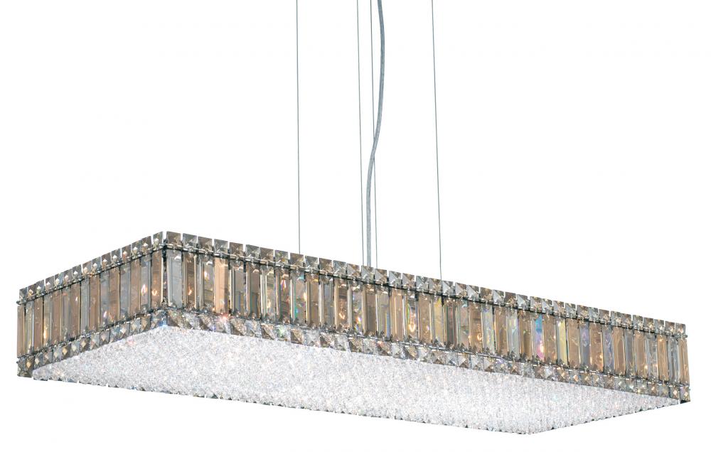 Quantum 23 Light 120V Pendant in Polished Stainless Steel with Clear Crystals from Swarovski