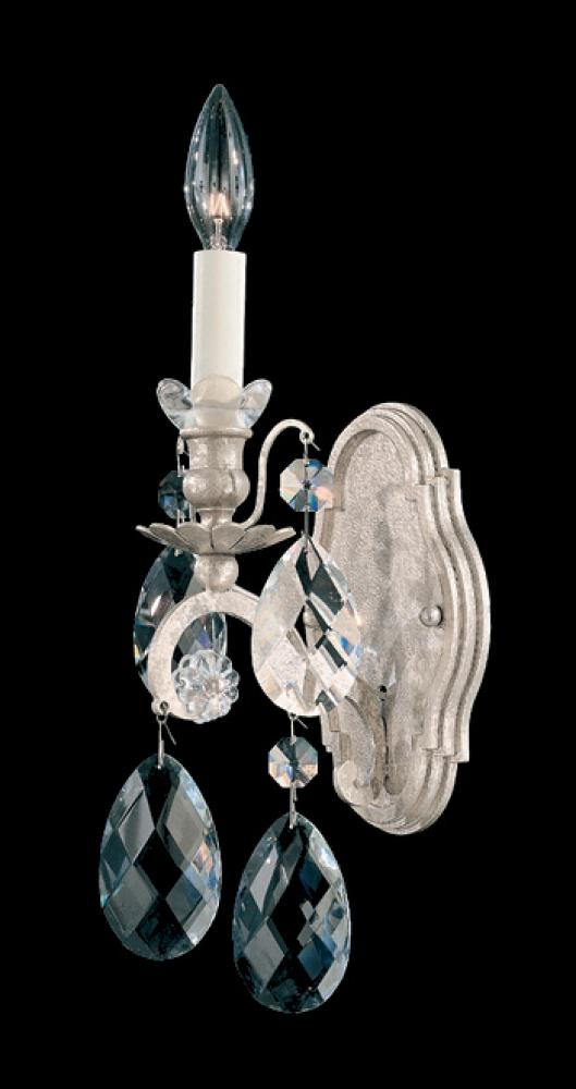 Renaissance 1 Light 120V Wall Sconce in Black with Clear Heritage Handcut Crystal