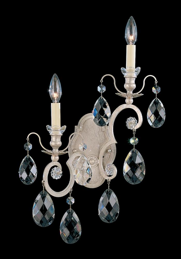 Renaissance 2 Light 120V Right Wall Sconce in Black with Clear Heritage Handcut Crystal