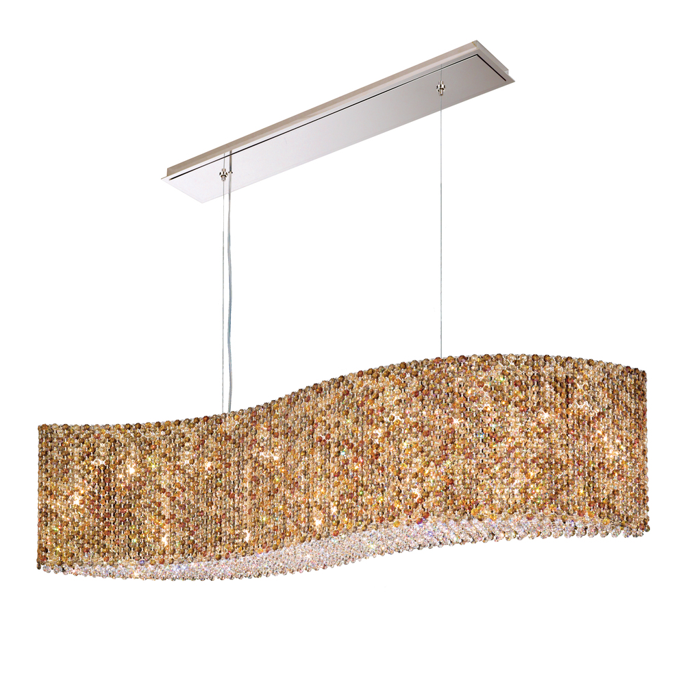 Refrax 21 Light 120V Linear Pendant in Polished Stainless Steel with Clear Optic Crystal