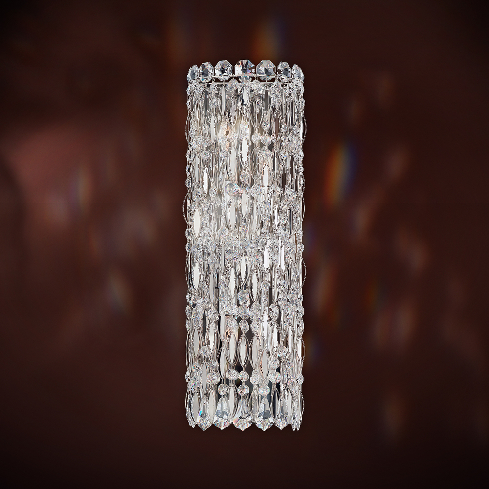 Sarella 4 Light 120V Bath Vanity & Wall Light in White with Clear Crystals from Swarovski