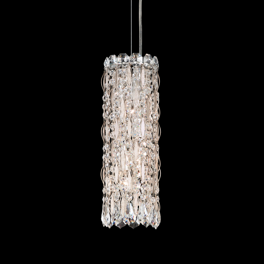 Sarella 3 Light 120V Mini Pendant in Polished Stainless Steel with Clear Crystals from Swarovski