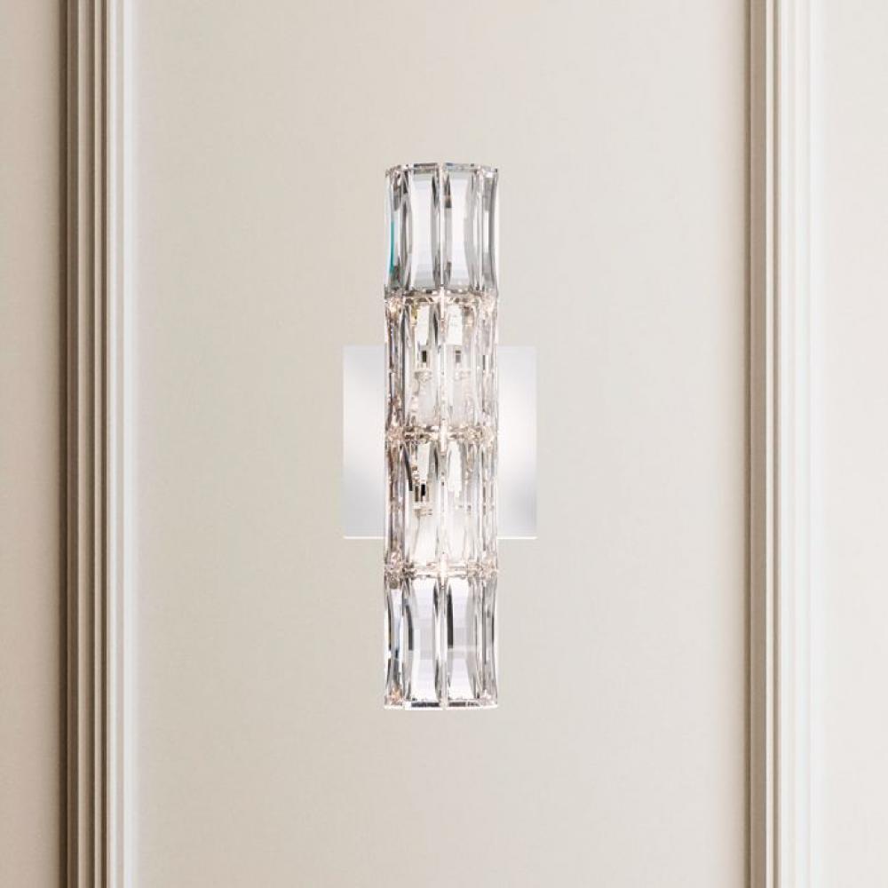 Verve 3 Light 220V Wall Sconce in Stainless Steel with Clear Crystals From Swarovski
