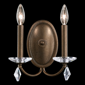 Modique 2 Light 110V Wall Sconce in Etruscan Gold with Clear Heritage Crystal