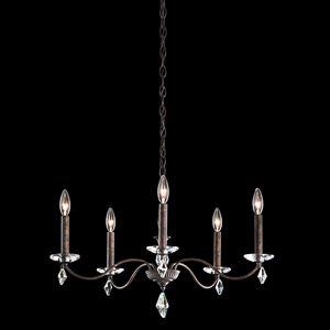 Modique 5 Light 110V Chandelier in Rich Auerelia Gold with Clear Heritage Crystal
