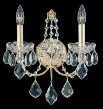 Schonbek 1870 1702-48 - Century 2 Light 120V Wall Sconce in Antique Silver with Clear Heritage Handcut Crystal