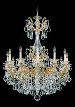 Schonbek 1870 5011-22 - La Scala 12 Light 120V Chandelier in Heirloom Gold with Clear Heritage Handcut Crystal