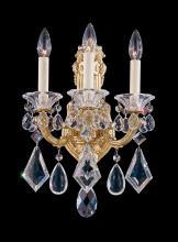 Schonbek 1870 5071-76 - La Scala 3 Light 120V Wall Sconce in Heirloom Bronze with Clear Heritage Handcut Crystal
