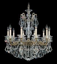 Schonbek 1870 5074-48 - La Scala 10 Light 120V Chandelier in Antique Silver with Clear Heritage Handcut Crystal