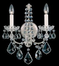 Schonbek 1870 3651-48H - New Orleans 2 Light 120V Wall Sconce in Antique Silver with Clear Heritage Handcut Crystal
