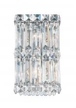 Schonbek 1870 2235O - Quantum 2 Light 120V Wall Sconce in Polished Stainless Steel with Clear Optic Crystal