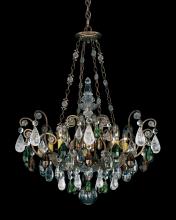 Schonbek 1870 3587-76CL - Renaissance Rock Crystal 8 Light 120V Pendant in Heirloom Bronze with Clear Crystal and Rock Cryst