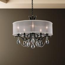 Schonbek 1870 VA8305N-48H1 - Vesca 5 Light 120V Chandelier in Antique Silver with Clear Heritage Handcut Crystal and White Shad