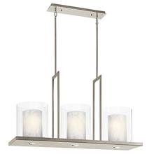 Kichler 42548OZ - Triad 40" 6 Light Linear Chandelier with Uplights and Downlights and Clear Glass Outer and Vetro