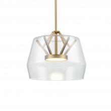 Kuzco Lighting PD61412-CL/BG - Deco 12-in Clear/Brushed Gold LED Pendant