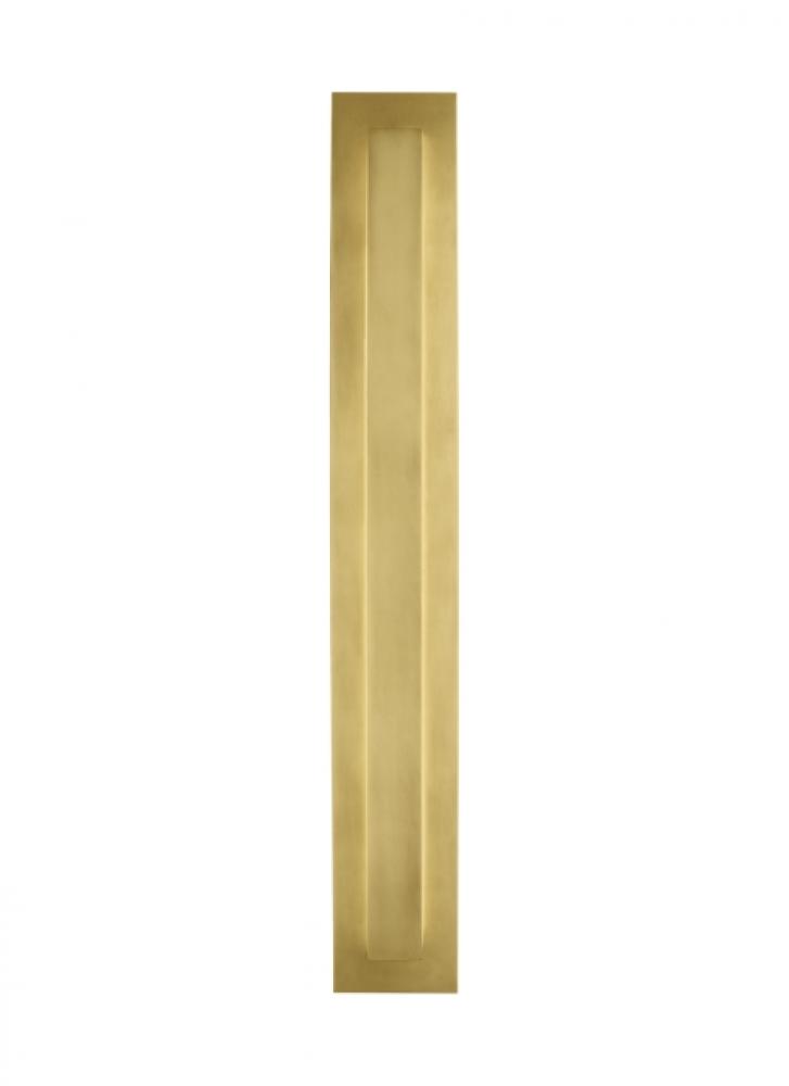 Aspen Contemporary Dimmable LED 36 Outdoor Wall Sconce Light in a Natural Brass/Gold Colored Finish