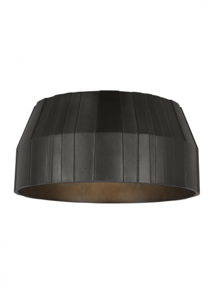 The Bling Medium Damp Rated 1-Light Integrated Dimmable LED Ceiling Flushmount in Plated Dark Bronze