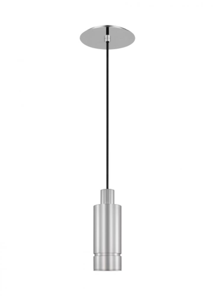 The Sottile Small 1-Light Damp Rated Integrated Dimmable LED Ceiling Pendant in Polished Stainless S