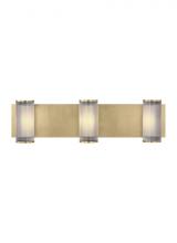 VC Modern TECH Lighting KWWS10127CNB - The Esfera Large Damp Rated 3-Light Integrated Dimmable LED Wall Sconce in Natural Brass