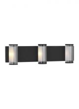 VC Modern TECH Lighting KWWS10127CB - The Esfera Large Damp Rated 3-Light Integrated Dimmable LED Wall Sconce in Nightshade Black