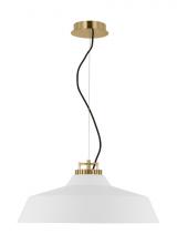 VC Modern TECH Lighting SLPD13027WNB - The Forge X-Large Short 1-Light Damp Rated Integrated Dimmable LED Ceiling Pendant in Natural Brass