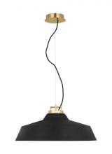 VC Modern TECH Lighting SLPD13027BNB - The Forge X-Large Short 1-Light Damp Rated Integrated Dimmable LED Ceiling Pendant in Natural Brass