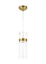 VC Modern TECH Lighting 700TDMANGPCLCLNB-LED - Manette Modern Dimmable LED Grande Ceiling Pendant Light in a Natural Brass/Gold Colored Finish