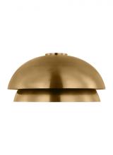 VC Modern TECH Lighting SLFM13627NB - The Shanti Large Damp Rated 1-Light Integrated Dimmable LED Ceiling Flushmount in Natural Brass