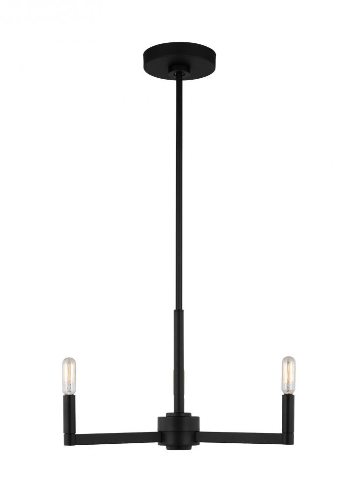 Fullton modern 3-light indoor dimmable chandelier in midnight black finish