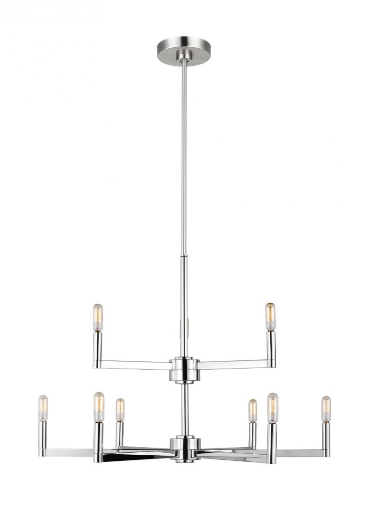 Fullton modern 9-light LED indoor dimmable chandelier in chrome finish
