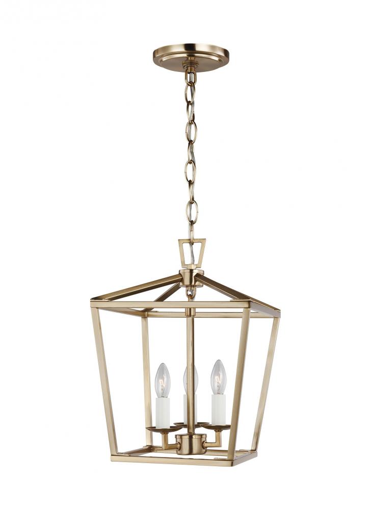 Dianna transitional 3-light LED indoor dimmable ceiling pendant hanging chandelier light in satin br