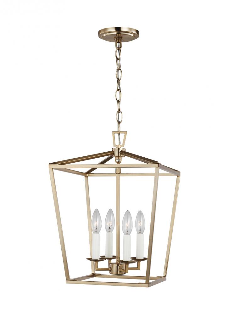 Dianna transitional 4-light indoor dimmable small ceiling pendant hanging chandelier light in satin