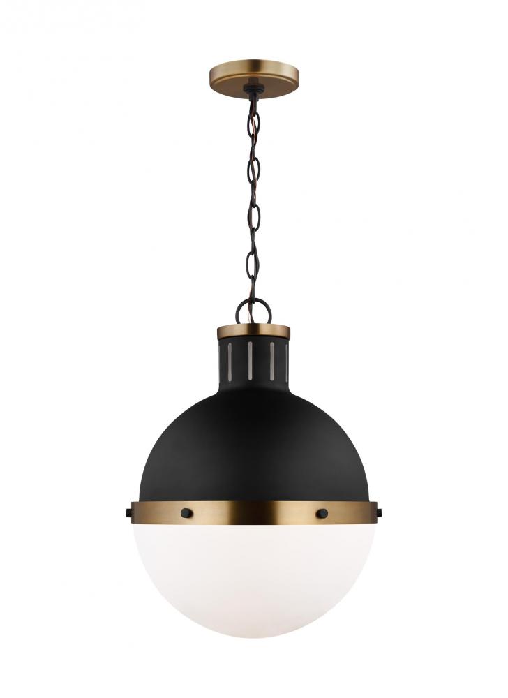 Hanks transitional 1-light indoor dimmable medium ceiling hanging single pendant light in midnight b