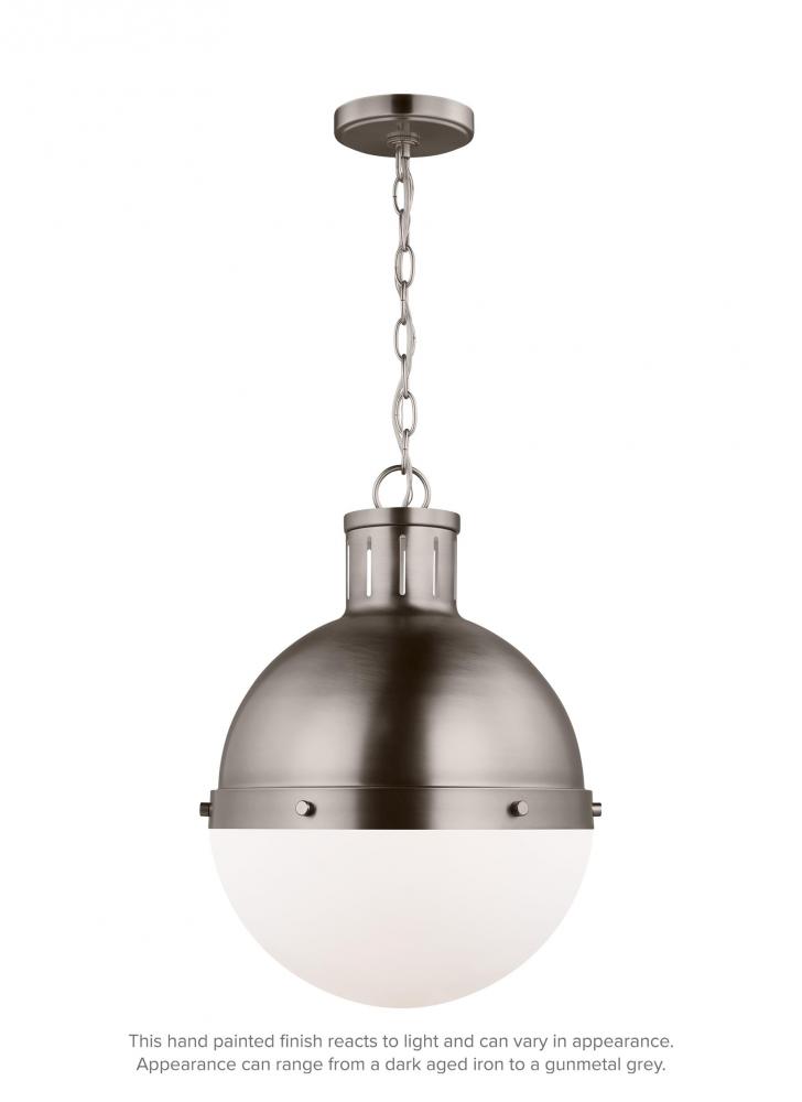 Hanks transitional 1-light LED indoor dimmable medium ceiling hanging single pendant light in antiqu