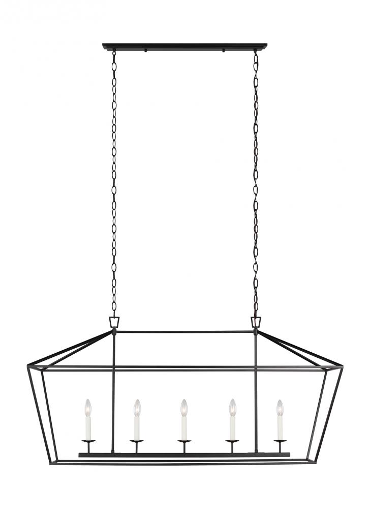 Dianna transitional 5-light LED indoor dimmable linear ceiling chandelier pendant light in midnight